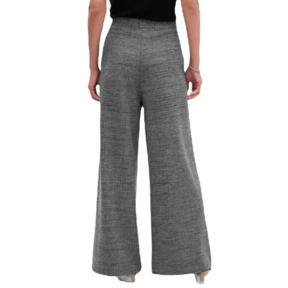 Banana Republic Textured Wide Leg High Waist Knit Gray Pants Women's Size Medium - Picture 2 of 11